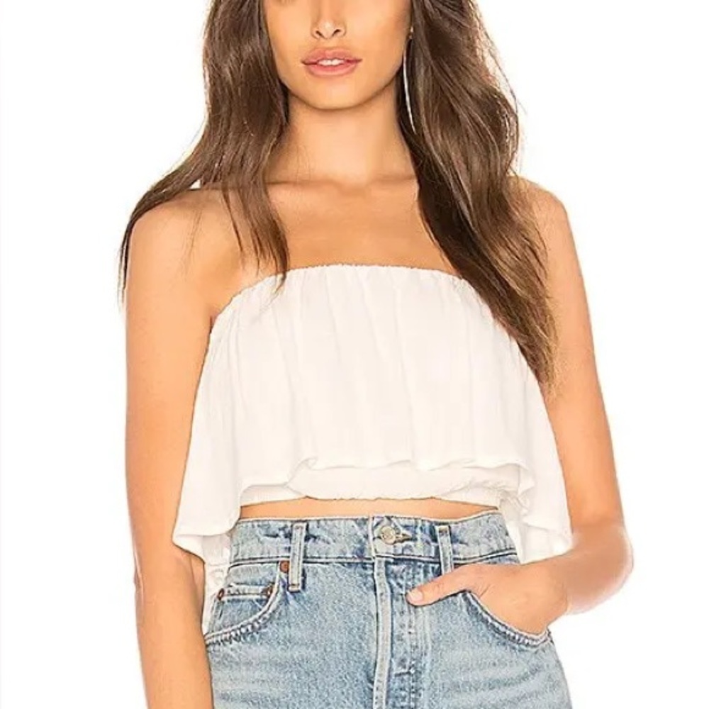 Faithful The Brand Mala Top in Plain White Size 6